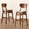 Baxton Studio Katya Mid-Century Modern Sand Fabric and Walnut Brown Finished Wood 2-Piece Bar Stool Set 184-11642-Zoro - alternate 8